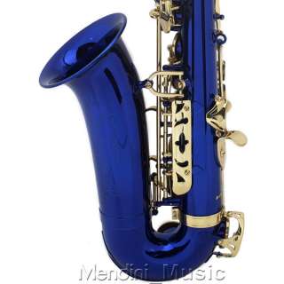 NEW BLUE LACQUER BRASS Eb ALTO SAXOPHONE OUTFIT+$39GIFT  