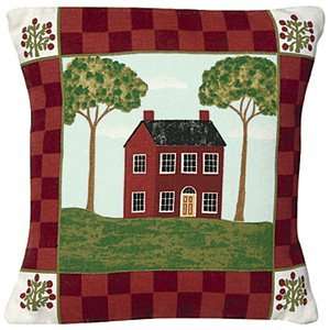  Red House Shabby Chic Decor Throw Pillow