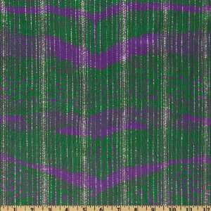  42 Wide Silk Crinkle Chiffon Zebra Purple/Green Fabric 