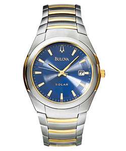 Bulova Solar Two tone Stainless Steel Mens Watch  Overstock