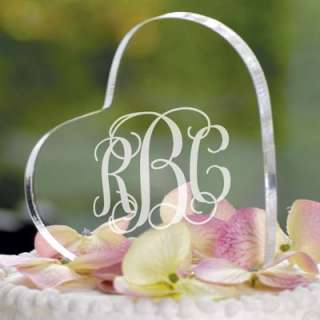 Name Date Acrylic Clear Intials Wedding Cake Top Topper  