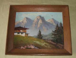 Vintage Oil Painting Alps Sn Arnberger or Arn Berger  