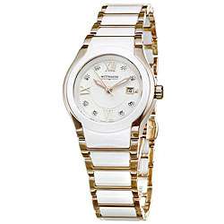 Wittnauer Womens Ceramic Rose Gold Diamond Watch  Overstock