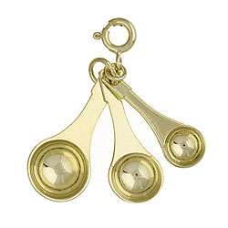 14k Yellow Gold Measuring Spoons Charm  