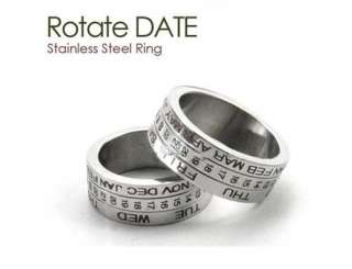 Brand New US Size 8 Stainless Steel Rotated Calendar Date Reminder 