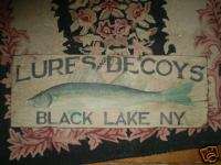 Black Lake Lures & Decoy Primitive Wooden Camp Sign  