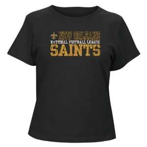  New Orleans Saints Womens Black Cant Stop Her T Shirt 