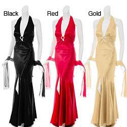 Aspeed Womens Halter style Deep V neck Dress  