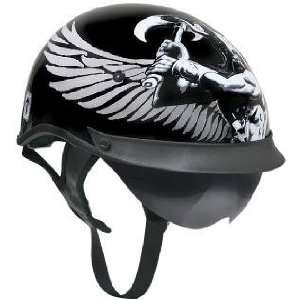   Motorcycle Half Helmet with Graphics of Viking God and Viking Symbols