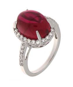 Maddy Emerson Passion Synthetic Ruby Cabochon Ring  