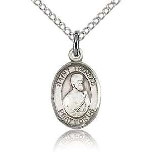   Silver 1/2in St Thomas the Apostle Charm & 18in Chain Jewelry