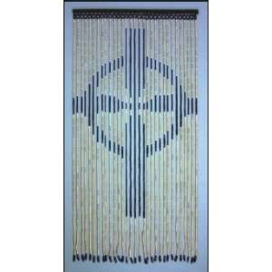  Wooden Beaded Door Curtain ~ Celtic Cross ~ Hand Painted 