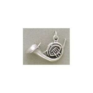  Sterling Silver Charm .875 in long French Horn Jewelry