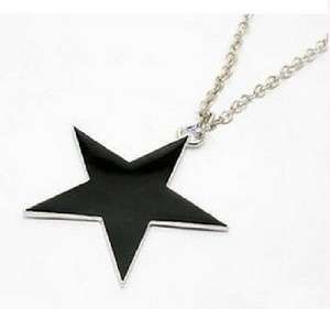 Cool Punk Style Black Five pointed star Valentines Necklace Pendant 