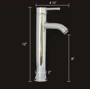 Bathroom Chrome Faucet for Tempered glass ceramic vessel sink vanity 