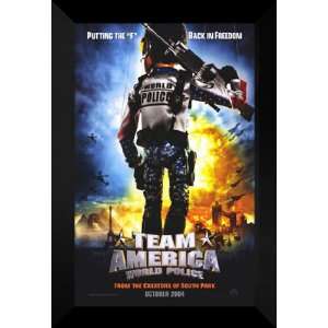  Team America World Police 27x40 FRAMED Movie Poster
