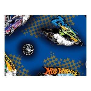 By The Yard Blue Hot Wheels Toss Quilt Cotton Fabric 