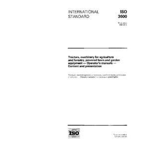   Operators manuals   Content and presentation ISO TC 23/SC 14 Books