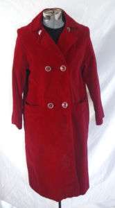 Vintage Womens RED VELVET 60s MOD COAT JACKET  