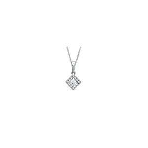   Frame Pendant in 10K White Gold 1/4 CT. T.W. cert sol pend Jewelry