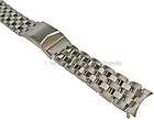 18mm Solid Link PILOT Stainless Steel CURVED END Men Watch Band fits 