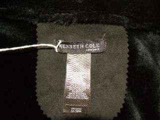 KENNETH COLE BLACK FAUX SUEDE COAT WITH TIE M NICE!  