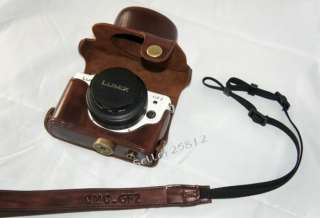 Leather case bag for Panasonic DMC   GF2 Camera brown  