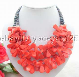 Charming 2Strds Pearl&Coral Necklace  