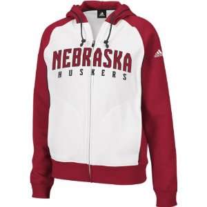 Nebraska Cornhuskers Womens adidas Full Zip Hoodie Sweatshirt:  
