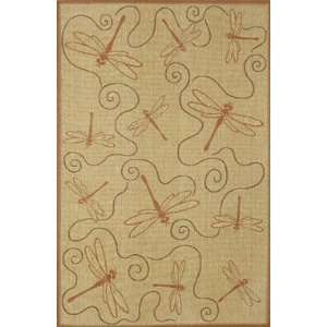 Trans Ocean   Tropez   Dragonfly Area Rug   710 Square   Red:  