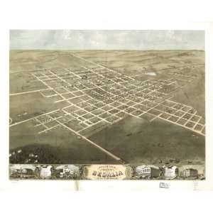    1869 birds eye map of city of Sedalia, Missouri