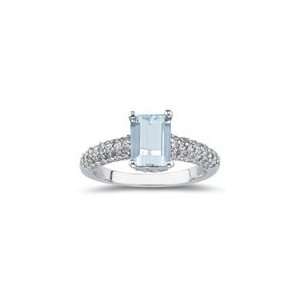  1.07 Cts Diamond & 1.40 Cts Aquamarine Ring in 18K White 