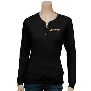 Antigua Anaheim Ducks Ladies Black Brilliant Long Sleeve T shirt 