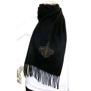 New Orleans Saints Light Cashmere Scarf with Crystal Team Logo  