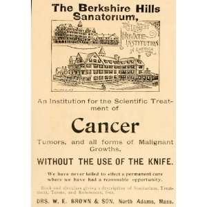  1898 Ad Berkshire Hills Cancer Sanitarium North Adams 