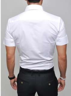 Mens Slim fit Stylish Dress Short Sleeve Shirts h188  