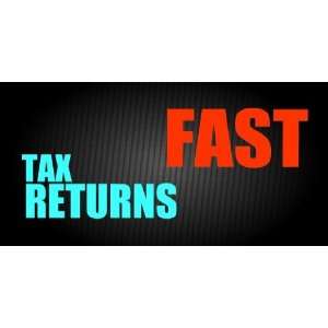  Vinyl Banner   Express Tax Refund Black Teal Orange 
