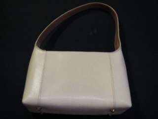 TUSK Shoulder Bag Off White and Tan Leather MUST SEE  