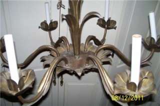 STUNNING Vintage Ornate Brass Chandelier HUGE Laurel  
