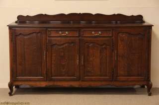 Solid quarter sawn oak, this casually elegant Country French sideboard 