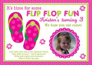FLIP FLOP POOL PARTY SWIMMING INVITATIONS (U PRINT)  