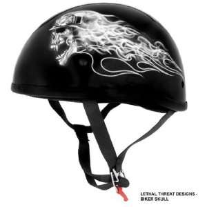 Skid Lid Leathal Threat Designs Low Profile Motorcycle Half Helmet (8 