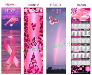   CANCER Breast AWARENESS BOOKMARKS HOPE PINK Christmas ORNAMENT  