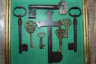 Old Vintage Antique Keys Hand Made Iron Cross  