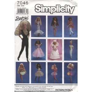  Simplicity Barbie Clothes and Accessories Sewing Pattern 