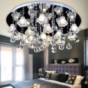   Crystal Flowers Shape Ceiling Lights with 16 Lights: Home Improvement