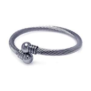  Stainless Steel High Polish Cable Design Bangle Bracelet 