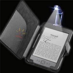 Black Leather Pouch Case Cover Skin+Portable Reading Light For  