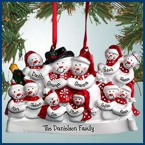 Personalized Christmas Ornaments   Happy Snowman Family   Personalized 