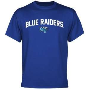   State Blue Raiders Mascot Logo T Shirt   Royal Blue: Sports & Outdoors